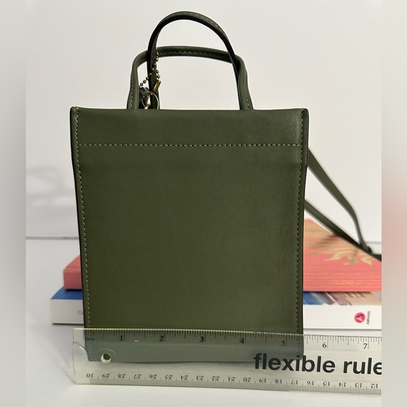 COACH Mini Cashin Tote Bag Crossbody Glovetanned Leather in Olive Green C4828 - Picture 15 of 17